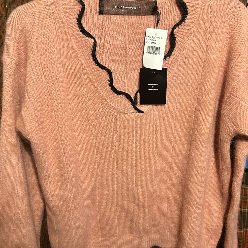 Code x Mode Long Sleeve Angora Blend Sweater Size Large